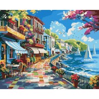 Картина за номерами «Містечко біля океану» 40х50 см, ТМ Ідейка