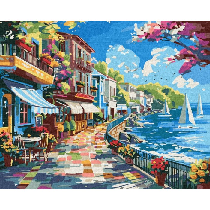 Картина за номерами «Містечко біля океану» 40х50 см, ТМ Ідейка