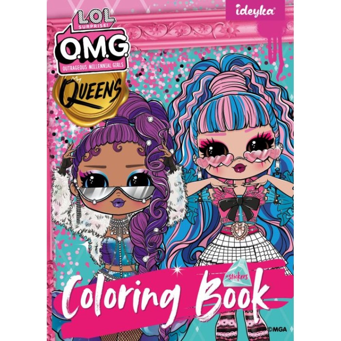 Розмальовка зі стікерами «L.O.L O.M.G. Queens» на 16 сторінок з м`якою обкладинкою 21х29 см, ТМ Ідейка