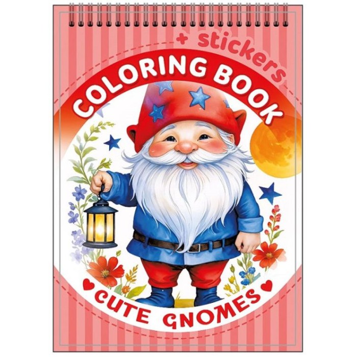 Розмальовка на 12 аркушів з наліпками на спіралі 10,5х15 см, ТМ Манадрин