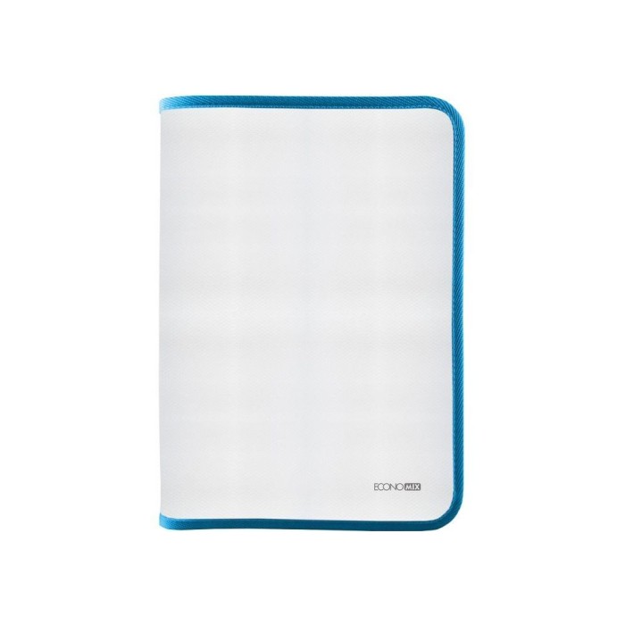 Папка-пенал В5 пластикова на блискавці, текстура «тканина», синя, ТМ Economix