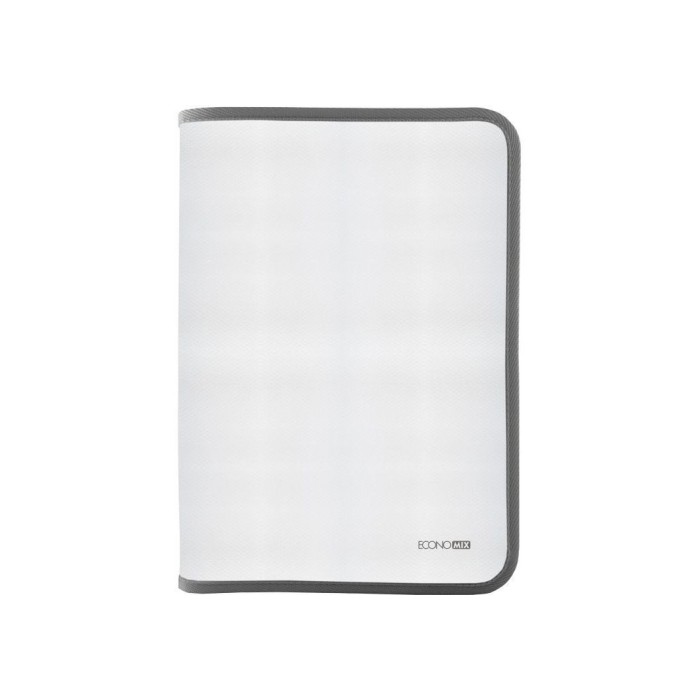 Папка-пенал В5 пластикова на блискавці, текстура «тканина», сіра, ТМ Economix