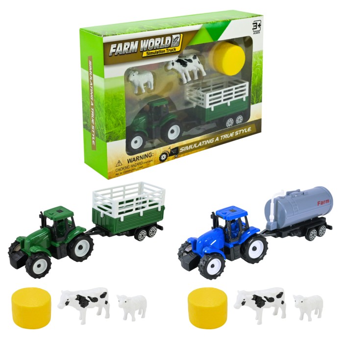 Ігровий набір «Ферма»: трактор, причіп та тварина, в асортименті, у коробці 20,5х14,2х4,8 см
