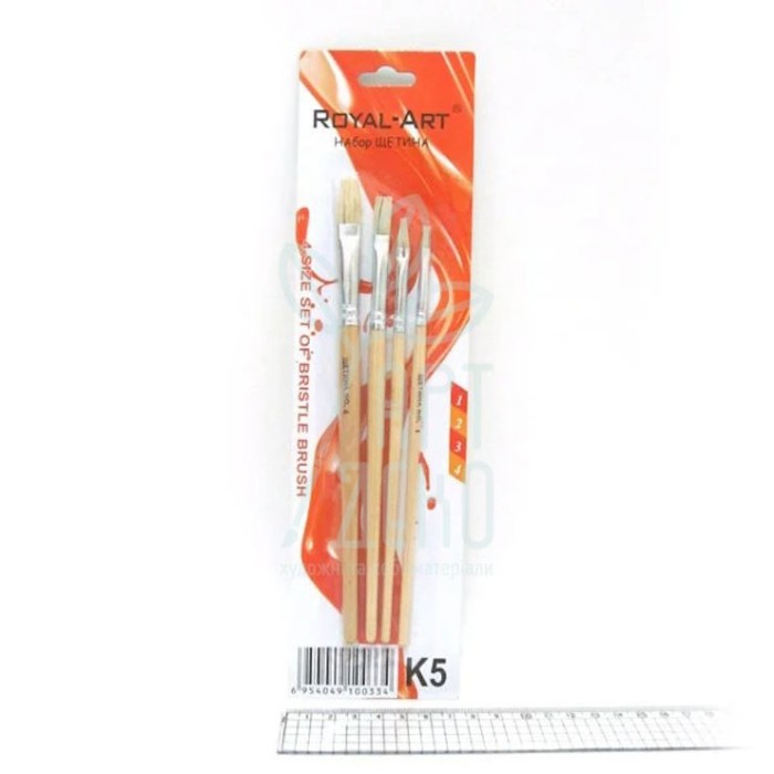 Набір з 4 пензликів пласких щетина №1,2,3,4