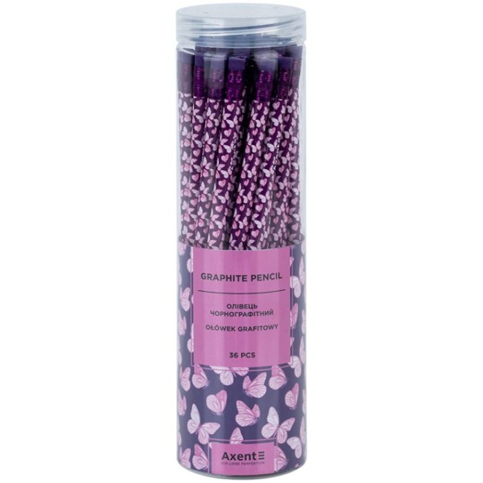 Олівець графітний «Butterfly» HB у тубі, ТМ Axent