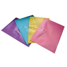 Папка-конверт А5 на кнопці глянцева, в асортименті, TM Buromax