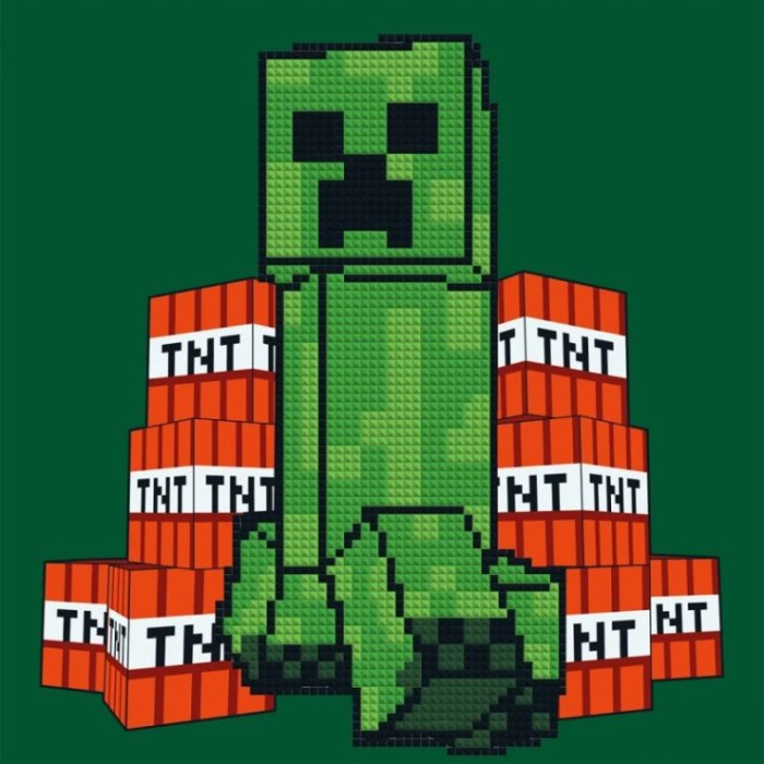 Картина за номерами з алмазною мозаїкою «Майнкрафт. Кріпер і вибухівка» 25х25 см, ТМ SANTI