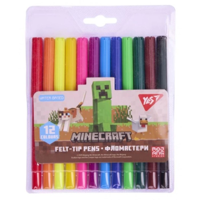 Фломастери «Minecraft» на 12 кольорів, ТМ Yes