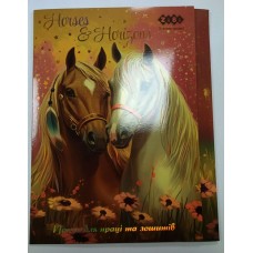 Папка для праці «HORSES» А4 картонна на гумках, KIDS Line