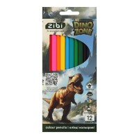 Олівці «DINO» на 12 кольорів тригранні, KIDS LINE