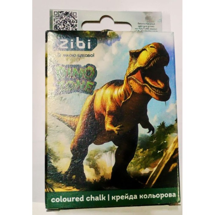 Крейда «DINO» кольорова 12 шт на 6 кольорів квадратна, TM ZiBi