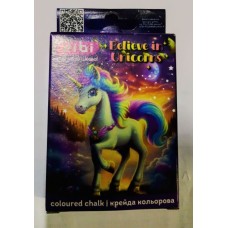 Крейда «UNICORN» кольорова 12 шт на 6 кольорів квадратна, TM ZiBi