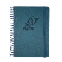 Блокнот «SKILL. Ecliss» В6 на 120 аркушів у клітинку з обкладинкою з ламінованого картону на пружині збоку, бірюзовий, ТМ Brisk