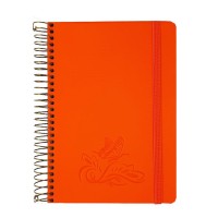 Блокнот «SKILL. Raso» В6 на 120 аркушів у клітинку з обкладинкою з ламінованого картону на пружині збоку, оранжевий, ТМ Brisk