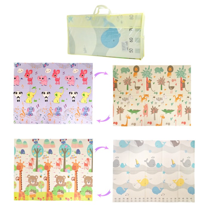 Ігровий термокилимок 200х150х1 см двосторонній з XPE, в асортименті, у сумці.