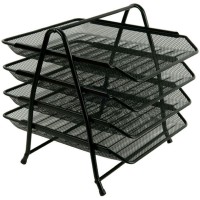 Лоток «Сітка» горизонтальний металевий на 4 відділення чорний