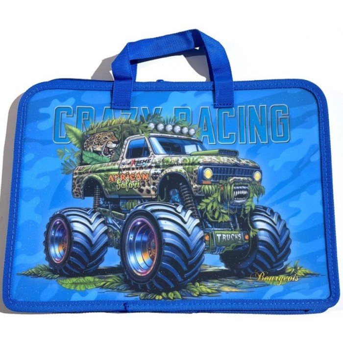 Папка-портфель А4+ на блискавці з кольоровим друком на одне відділення з ручками, ТМ Мандарин