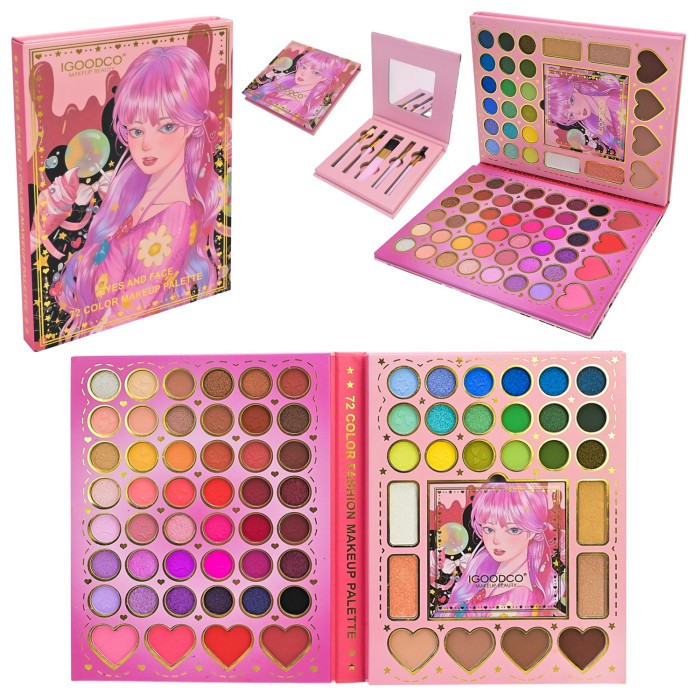 Дитяча косметика: палітра тіней з аксесуарами, у коробці 15х20х2 см