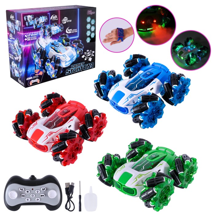 Машина р/к зі світлом, управління рукою та пультом, на акумуляторі, в асортименті, у коробці 25,3х10,1х19,9 см