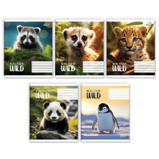 Зошит на 12 аркушів у косу «Гарні звірята», №3510 ТМ Gold Brisk