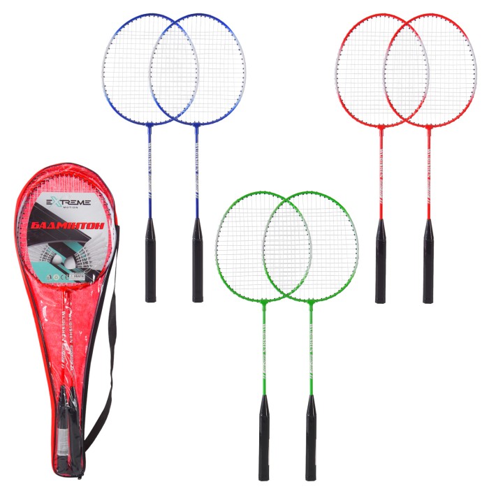 Набір для бадмінтону: 2 ракетки, в асортименті, у чохлі 65 см