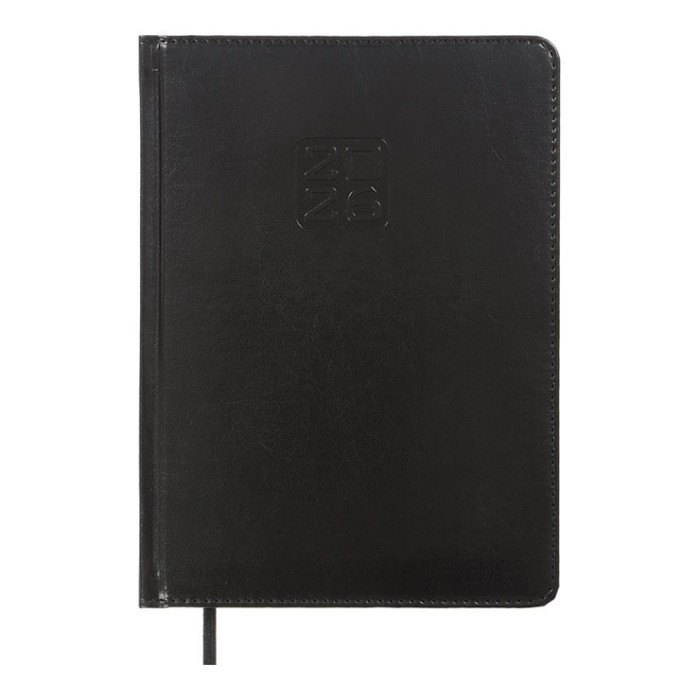 Щоденник датований «BRAVO 2026» A5 на 336 сторінок з обкладинкою зі шкірзаму, чорний, ТМ Buromax