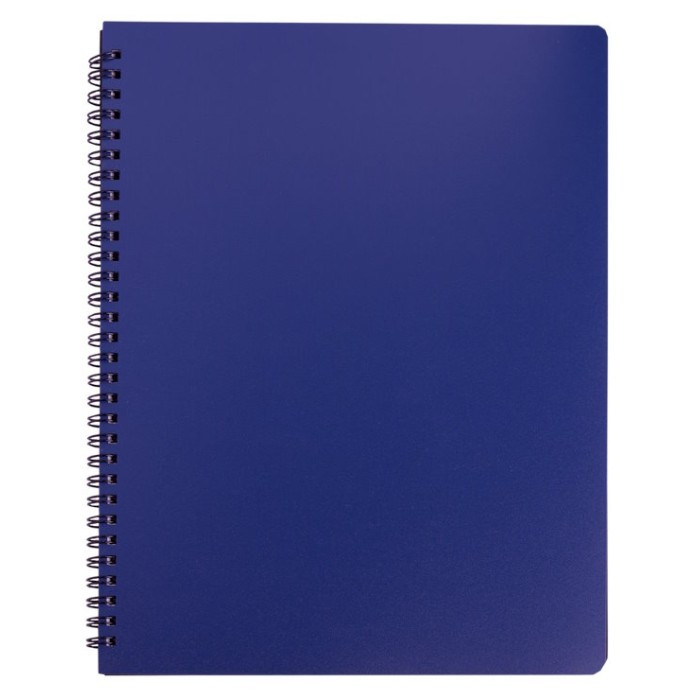 Канцелярська книга «OFFICE» на 96 аркушів у клітинку на спіралі з пластиковою обкладинкою, синя, ТМ Buromax