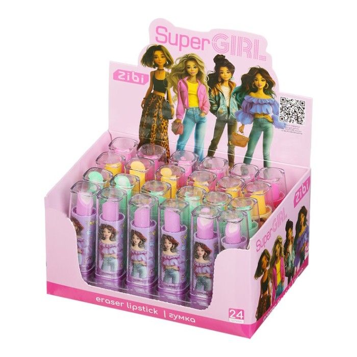 Гумка «Помада SUPER GIRL» 7,5х2х2 см, ТМ ZiBi