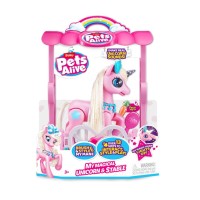 Інтерактивний ігровий набір ROBO ALIVE S2 «Чарівний єдинорог у будиночку» 22х29 см, на батарейці, у коробці 13х23х30 см