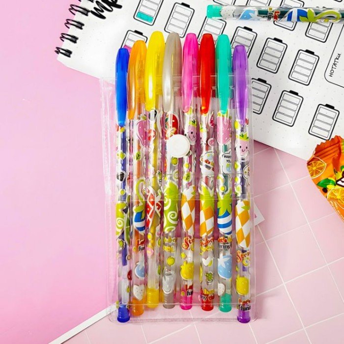 Набір з гелевих перламутрових ручок на 8 кольорів, ТМ Leader