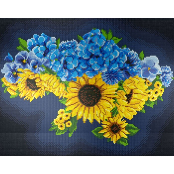 Набір з алмазною мозаїкою «Квітуча Україна» 40х50 см, ТМ Ідейка
