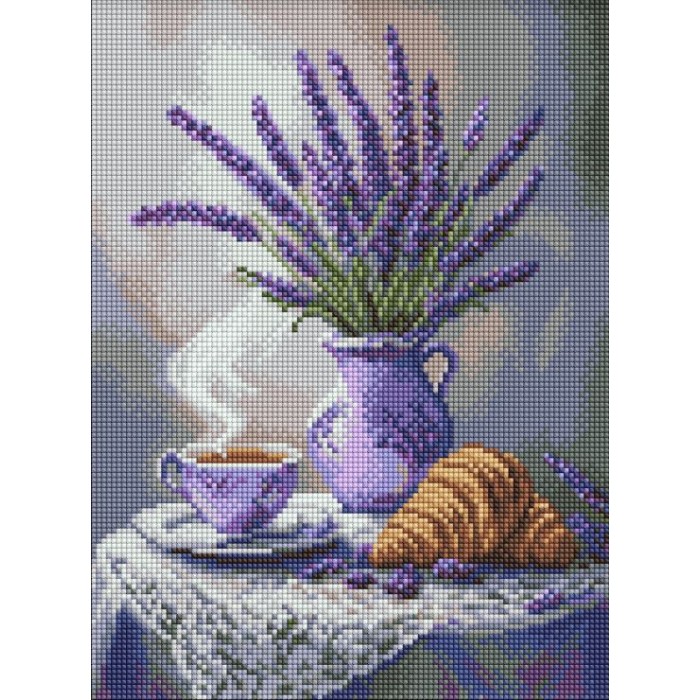 Набір з алмазною мозаїкою «Лавандовий натюрморт» 30х40 см, ТМ Ідейка