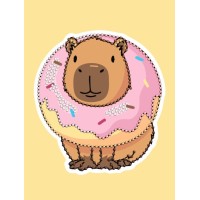 Набір з алмазною мозаїкою з частковою викладкою «Солодка капібара» 15x20 см, ТМ Ідейка