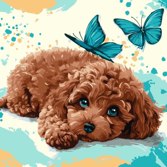 Картина за номерами «Милий пудель» 40х40 см, ТМ Ідейка