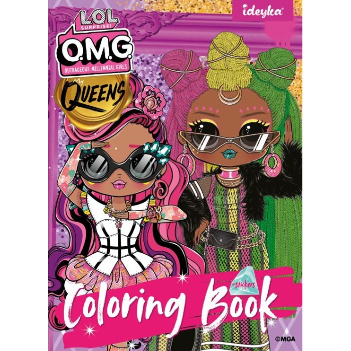 Розмальовка зі стікерами «L.O.L O.M.G. Queens2» на 16 сторінок з м`якою обкладинкою 21х29 см, ТМ Ідейка