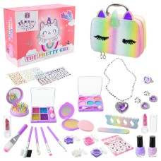 Дитяча косметика у валізі: лаки, тіні, помада та аксесуари, у коробці 21,3х15,6х15,8 см