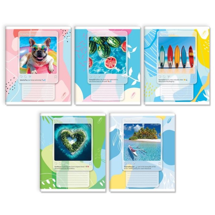 Зошит на 24 аркуші у клітинку «Інста Літо», № 0107, Пір'їнка