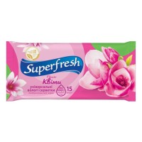 Вологі серветки «Flower» 15 шт в упаковці, ТМ Superfresh