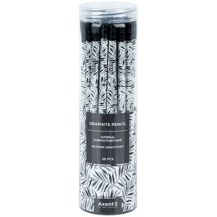 Олівець графітний «Black Leaves» HB, у тубусі, ТМ Axent