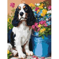 Картина за номерами «Милий спанієль» 30х40 см, ТМ Ідейка