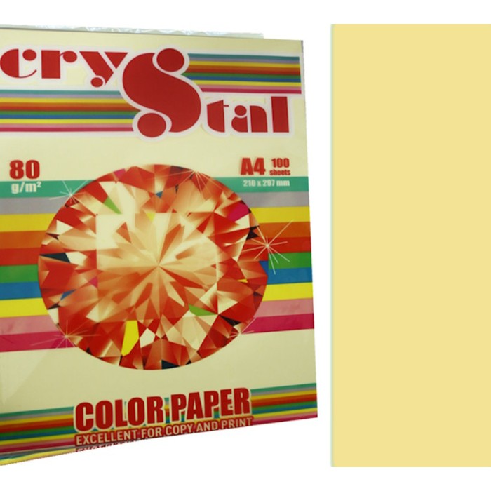 Папір кольоровий А4 100 аркушів 80 г/м2, світло-жовтий, SPECTRA COLOR