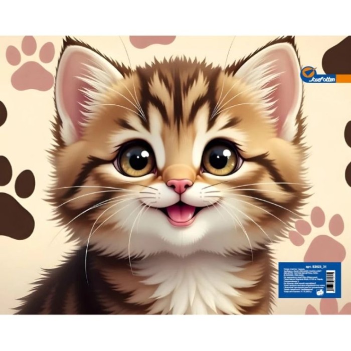 Папка-портфель «Кошеня» А4 з ручками на блискавці, ТМ J.Otten