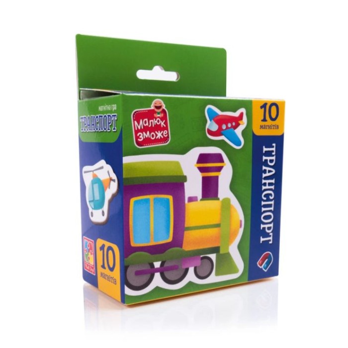 Набір магнітів «Транспорт» з 10 елементів, ТМ Vladi Toys