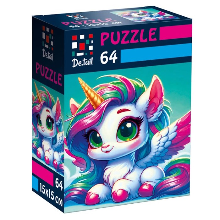 Пазли «De.tail. Замріяна єдиноріжка» на 64 елементи, у коробці 7х3,5х10 см, ТМ Vladi Toys