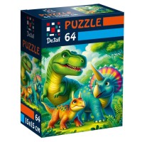 Пазли «De.tail. Доісторичні друзі» на 64 елементи, у коробці 7х3,5х10 см, ТМ Vladi Toys