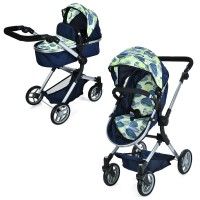 Коляска-трансформер для ляльки 65х40х85 см металева з люлькою 58х28х13 см, регульованою ручкою з EVA та кошиком, у коробці 39х50х15 см