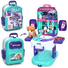 Ігровий набір «Грумер» 3 в 1: стіл 39х30х51 см, кіт 11 см, мийка з механічним наливанням води та 27 предметів, у валізі та картонній обгортці 23х31х13,5 см