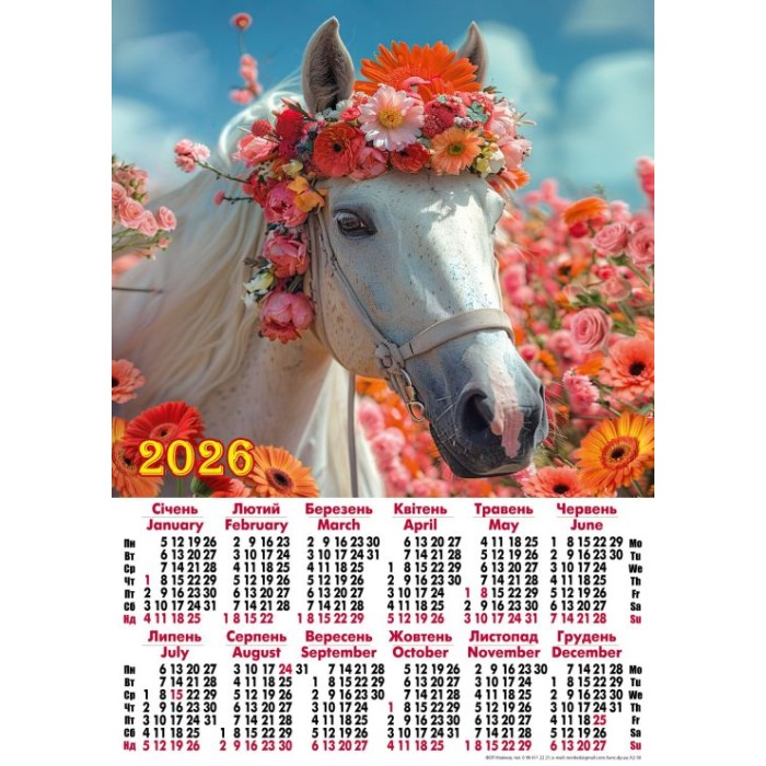 Календар «Квітковий коник» А2
