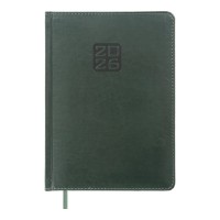 Щоденник датований «BRAVO 2026» A5 на 336 сторінок з обкладинкою зі шкірзаму, зелений, ТМ Buromax