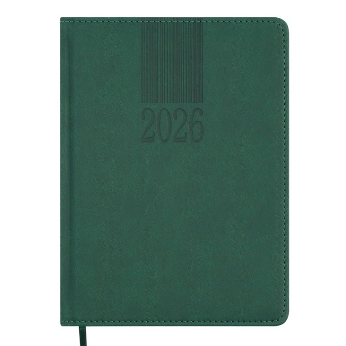 Щоденник датований «CODE 2026» A5 на 336 сторінок з обкладинкою зі шкірзаму, зелений, ТМ Buromax